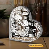 You And Me - Customized Skull Crystal Heart Anniversary Gifts - Wonder Skull