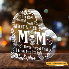 Patient & Kind Mom - Customized Skull Crystal Heart Anniversary Gifts - Wonder Skull