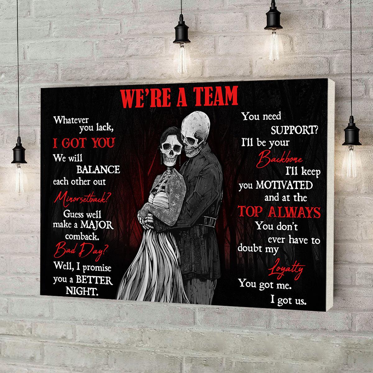 I Got You We Will Balance - Gothic Skull Personalized Horizontal Canvas - Wonder Skull