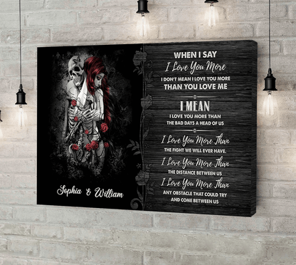 When I Say - Gothic Skull Girl Personalized Horizontal Canvas - Wonder Skull