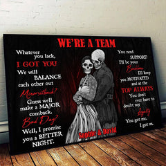 I Got You We Will Balance - Gothic Skull Personalized Horizontal Canvas - Wonder Skull