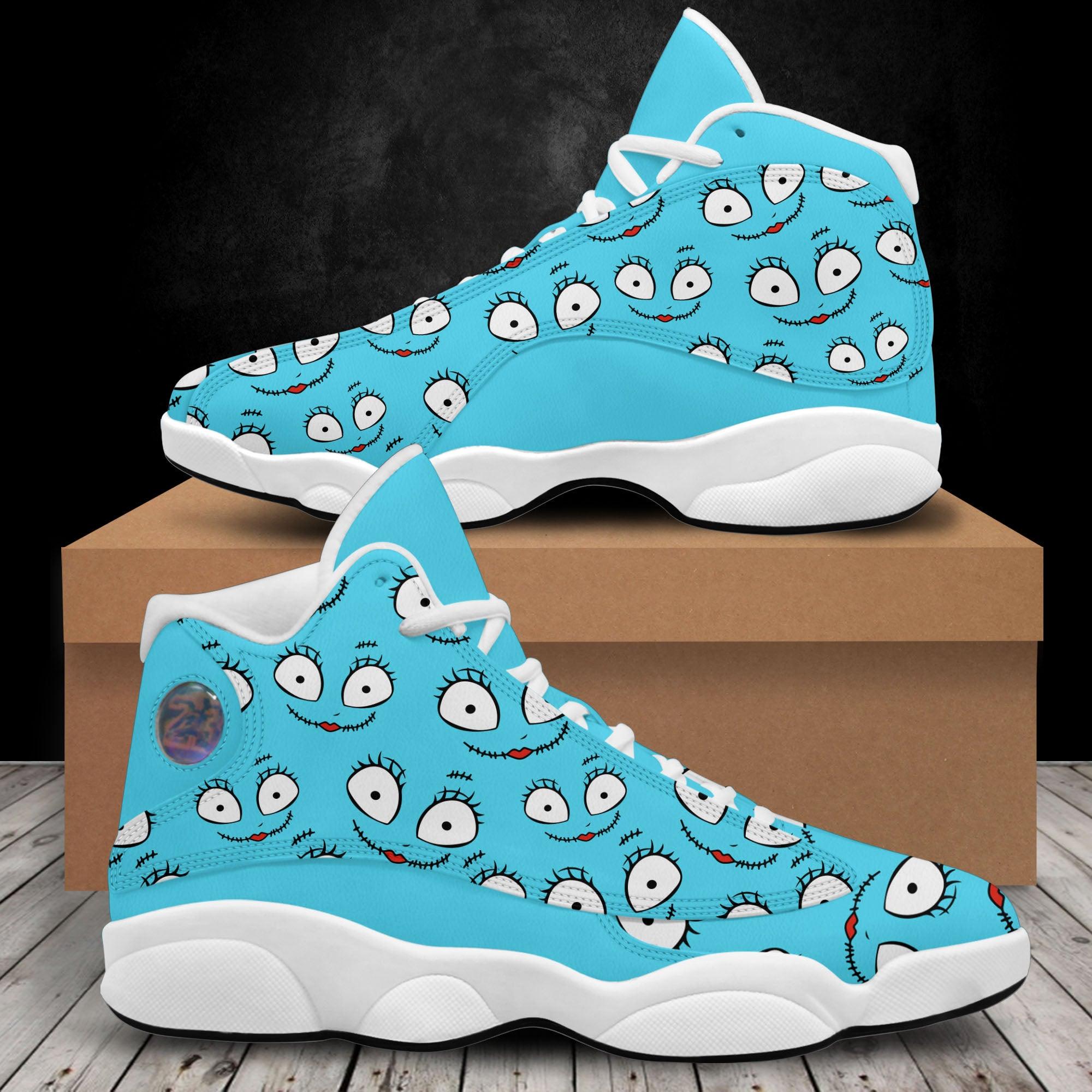 Nightmare Pattern Blue Women's Curved Basketball Shoes Sneaker - Wonder Skull