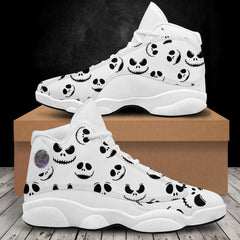 Nightmare Pattern Black Men's Curved Basketball Shoes - Wonder Skull