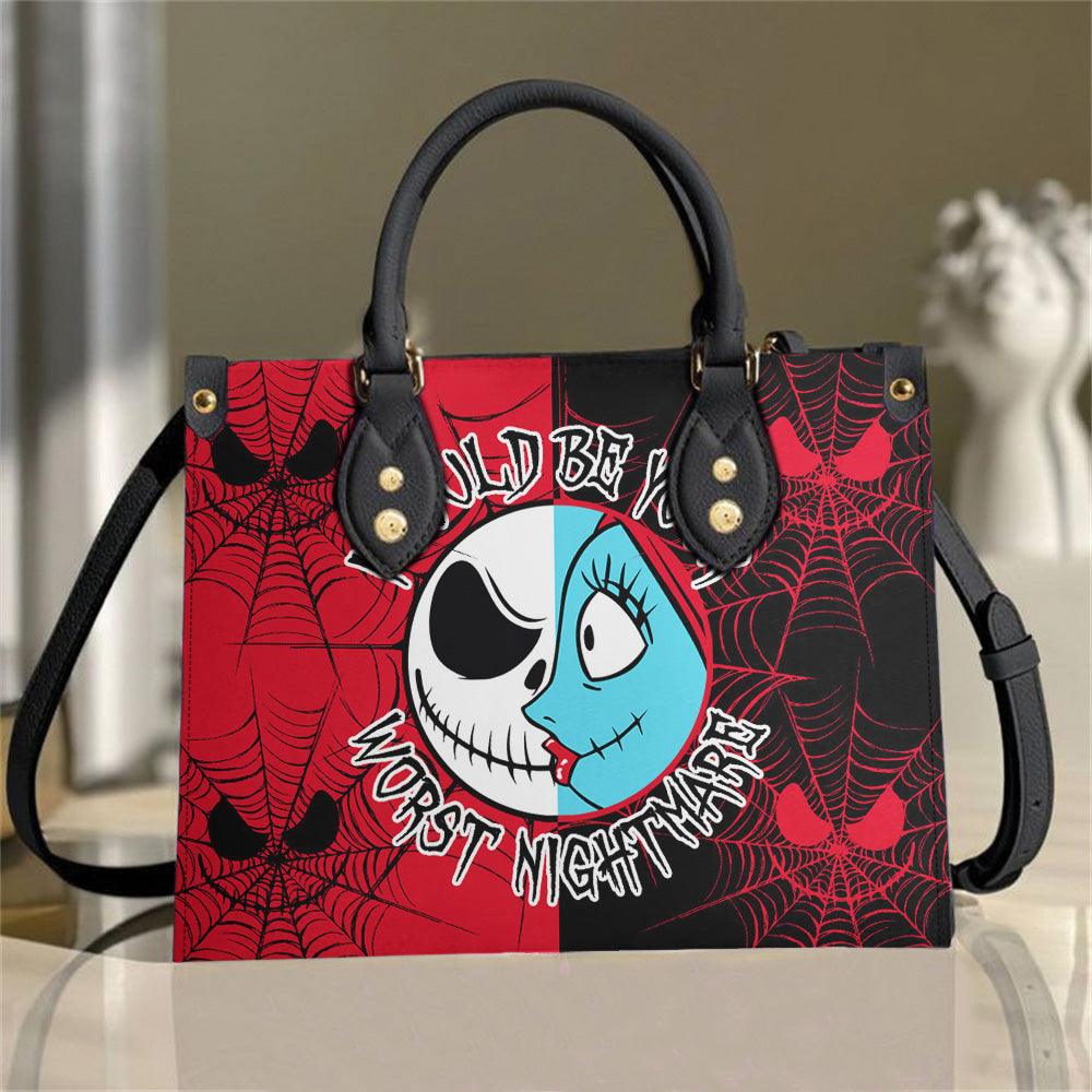 Red Nighmare Women's Tote Bag With Black Handle - Wonder Skull