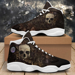 Skull Dark Flower Art Women's Sneaker Shoes - Wonder Skull