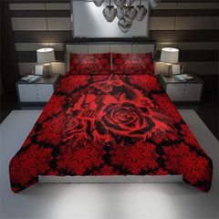 Pattern Red Skull Mandala Duvet Cover Set - Wonder Skull