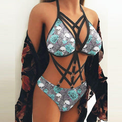 Skull Rose Straps For Women Lingerie Sexy Deep V Cup - Wonder Skull