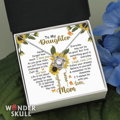 Mom Motivation Love Knot With Mahogany Style Luxury Box & Sunflower Message Card - Wonder Skull