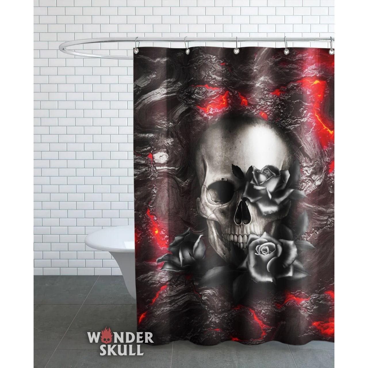 Gothic Skull Lava Shower Curtains - Wonder Skull