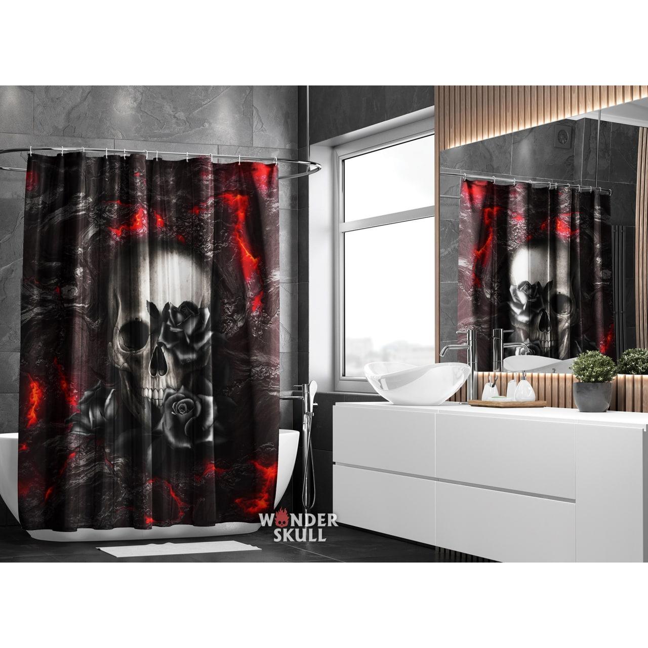 Gothic Skull Lava Shower Curtains - Wonder Skull
