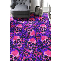 Skull Leaf Pattern Area Rugs - Wonder Skull