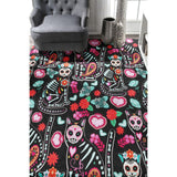 Day Of The Dead Cats Area Rugs - Wonder Skull