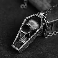 Skull Coffin Necklace, Gothic Pendant, Gothic Jewelry Badass - Wonder Skull