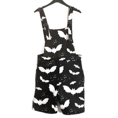 Bat Pattern Gothic Black Jump Suits, Naughty Rompers For Women - Wonder Skull