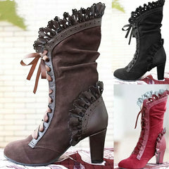 Steampunk High Heel Boots, Victorian Boots For Women - Wonder Skull