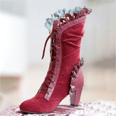 Steampunk High Heel Boots, Victorian Boots For Women - Wonder Skull