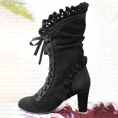 Steampunk High Heel Boots, Victorian Boots For Women - Wonder Skull