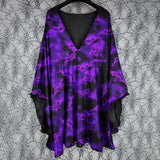 Purple Bat Gothic Deep V Neck Dress, Best Party Outfits For Women