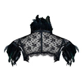 Victorian Gothic High Neck Cape, Fashionable Mesh Corset Shrug For Women - Wonder Skull