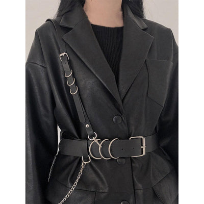 Punk Rock Belt, Dark Fashion Accessories Party For Women - Wonder Skull