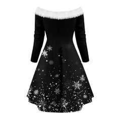 Merry Christmas Skull Tie Front Dress, Sexy Lace-Up Black Snow Partywear For Women - Wonder Skull