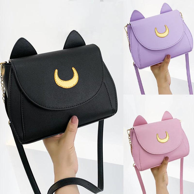 Sailor Moon Handbag, Cute Cat Tail Crossbody Leather Wallet For Women - Wonder Skull