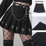 Punk Gothic High Waist Mini Skirt, Comfortable Bottom Clothes For Women - Wonder Skull