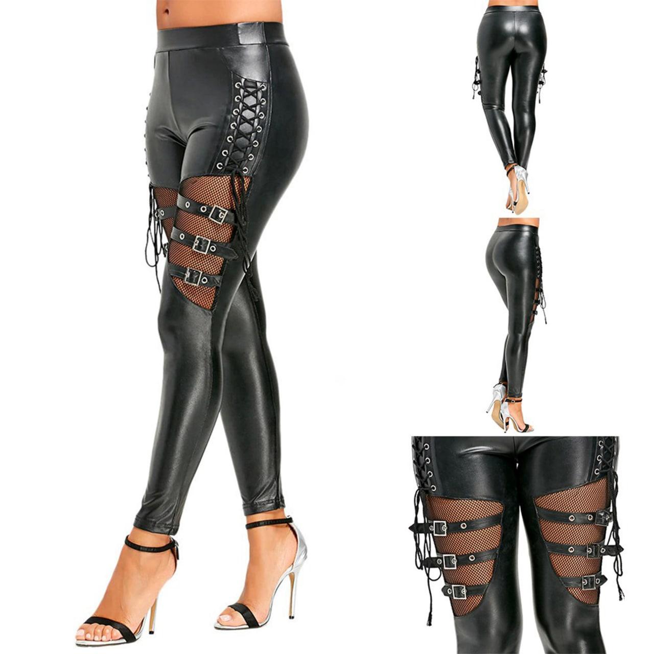 Gothic Mesh Belt Trousers, Punk Sexy Leggings For Women - Wonder Skull