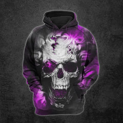 Violet Vintage Ancient Skull Artwork Print Combo Hoodie And Leggings