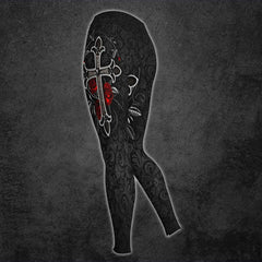 Dark Skull Cross Rose Combo Hoodie and Leggings For Women - Wonder Skull