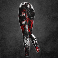 Red Bloody Scary Skull Print Combo Hoodie and Leggings For Women - Wonder Skull