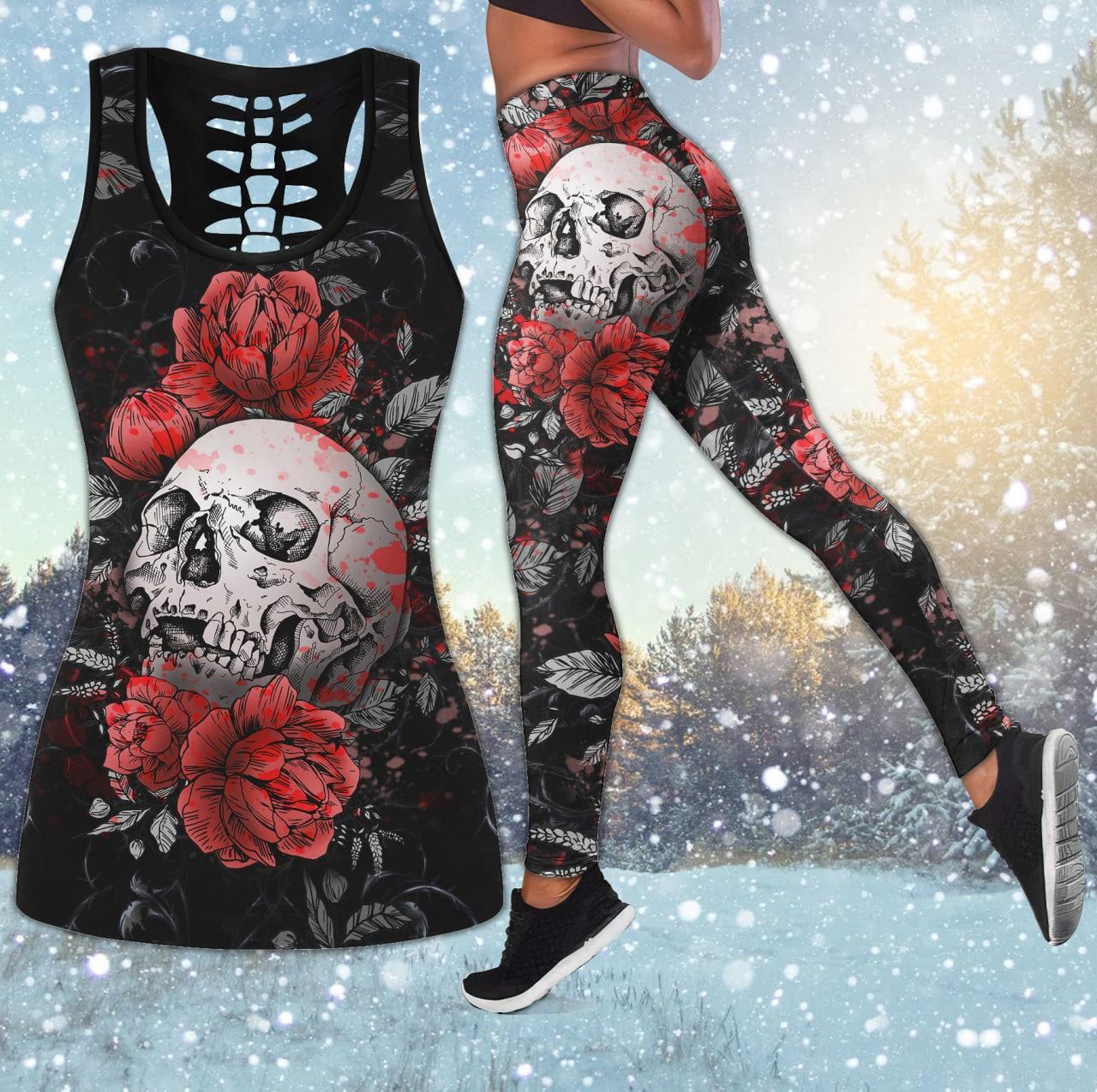 Gothic Skull Rose Combo Tanktop & Leggings - Wonder Skull