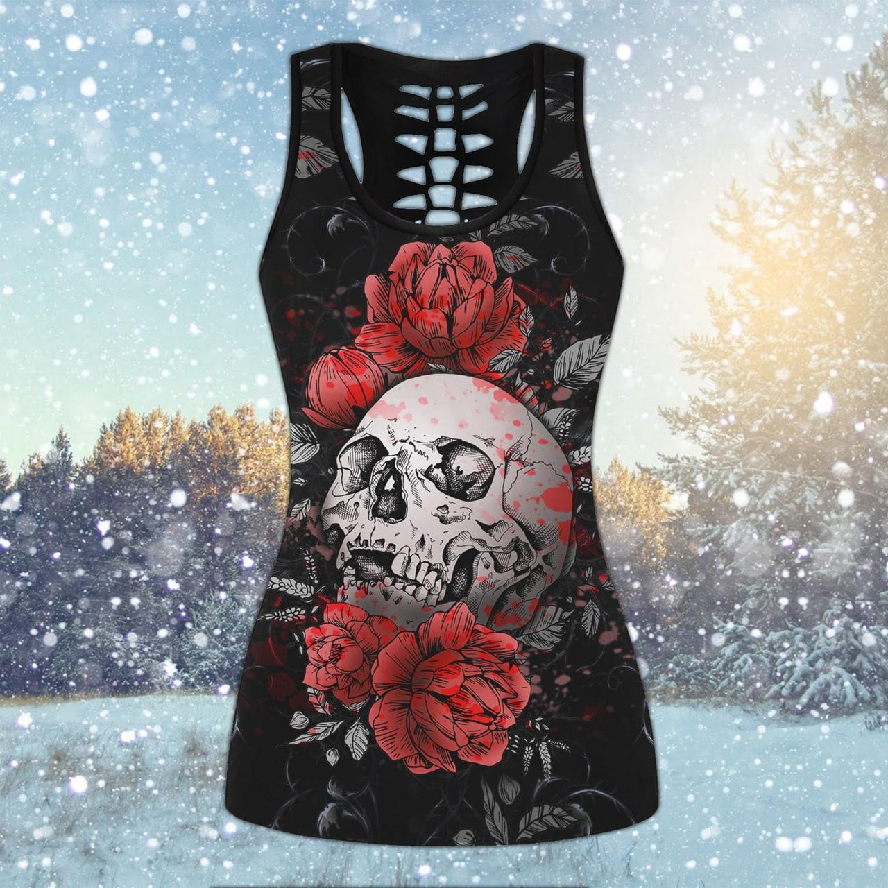 Gothic Skull Rose Combo Tanktop & Leggings - Wonder Skull