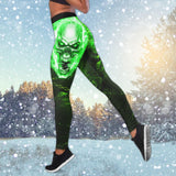 Green Skull Flame Combo Tanktop & Leggings - Wonder Skull