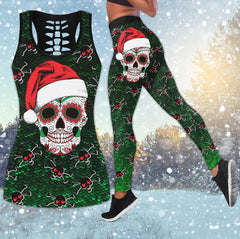 Christmas Santa Skull Mandala Combo Tanktop & Leggings - Wonder Skull