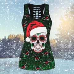 Christmas Santa Skull Mandala Combo Tanktop & Leggings - Wonder Skull