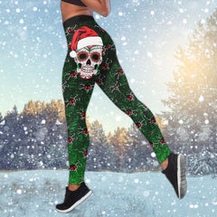 Christmas Santa Skull Mandala Combo Tanktop & Leggings - Wonder Skull