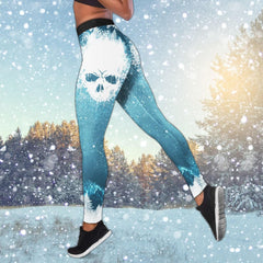 Christmas Frozen Snow Skull Combo Tanktop & Leggings - Wonder Skull