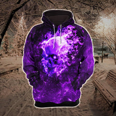 Violet Fire Skull Combo Hoodie and Leggings - Wonder Skull