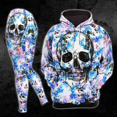 Colorful Skull Flower Artwork Combo Hoodie and Leggings - Wonder Skull