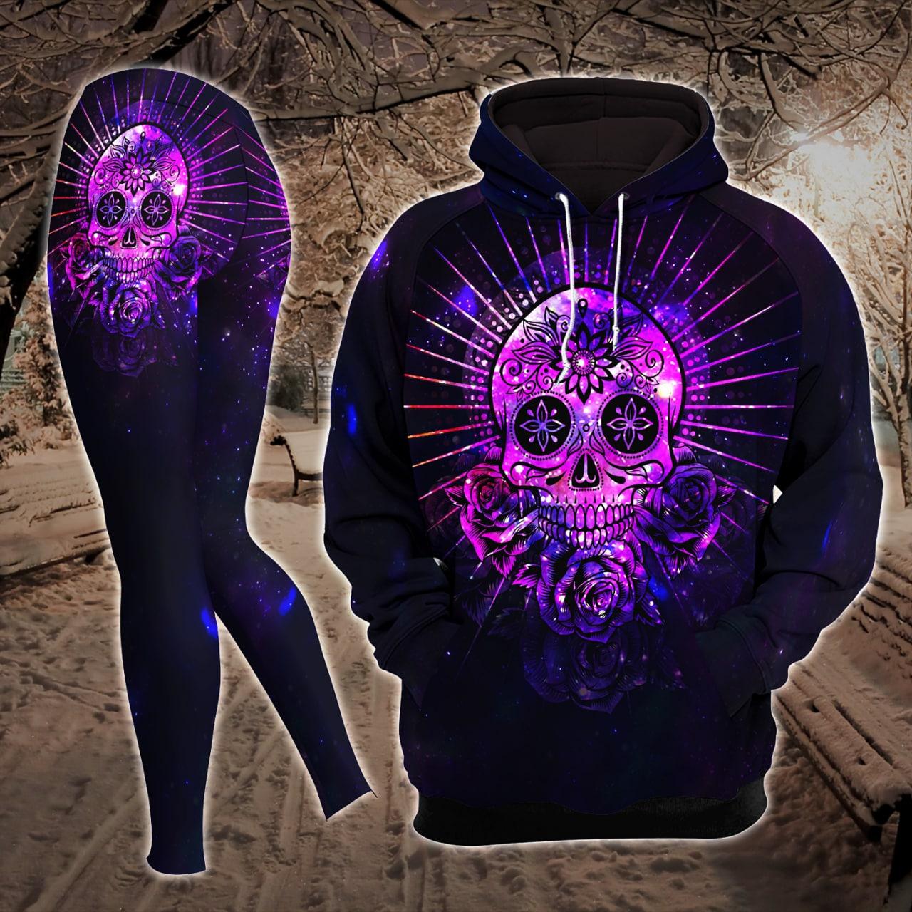 Violet Mandala Skull Combo Hoodie and Leggings - Wonder Skull