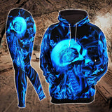 Blue Abstract Skeleton Combo Hoodie and Leggings - Wonder Skull