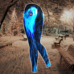 Light Blue Skull Artwork Combo Hoodie and Leggings - Wonder Skull