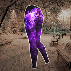 Violet Fire Skull Combo Hoodie and Leggings - Wonder Skull