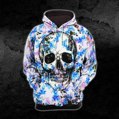 Colorful Skull Flower Artwork Combo Hoodie and Leggings - Wonder Skull