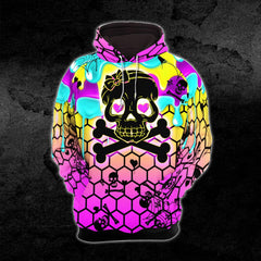 Cute Rainbow Skull Crossbone Combo Hoodie and Leggings - Wonder Skull