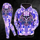 Light Purple Ancient Skull Combo Hoodie and Leggings - Wonder Skull