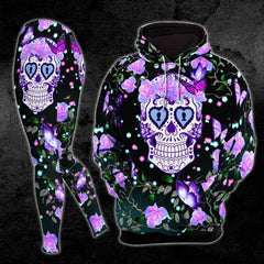 Pink Pastel Sugar Skull Combo Hoodie and Leggings - Wonder Skull