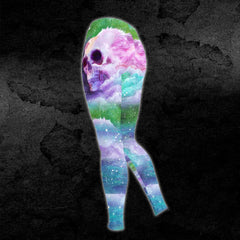 Blue Rainbow Cloudy Skull Combo Hoodie and Leggings - Wonder Skull