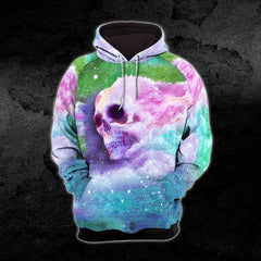 Blue Rainbow Cloudy Skull Combo Hoodie and Leggings - Wonder Skull